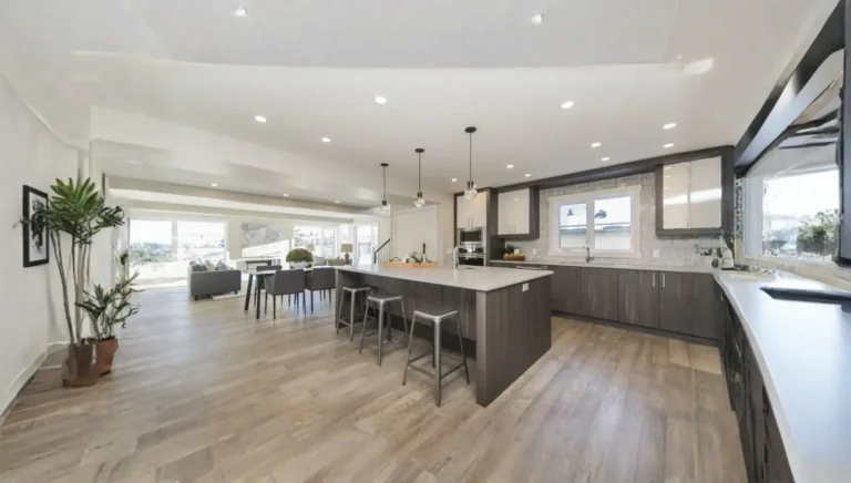 Modern kitchen remodeling in Tacoma WA with custom cabinets and quartz countertops