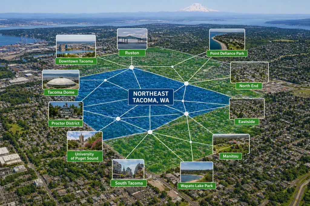near by areas we serve in north tacoma