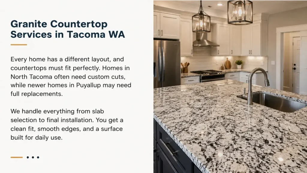 Granite countertops 1 Professional Granite Countertops Tacoma WA services in Tacoma WA featuring expert fabrication and flawless kitchen island installation.