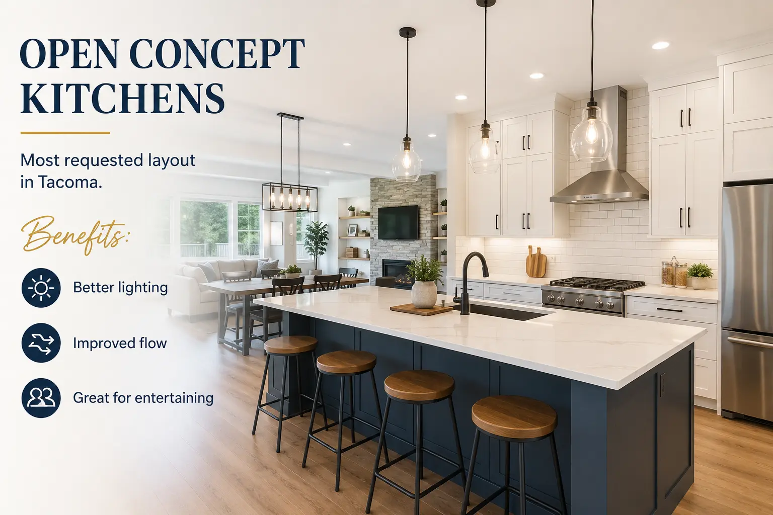 open concept kitchen design