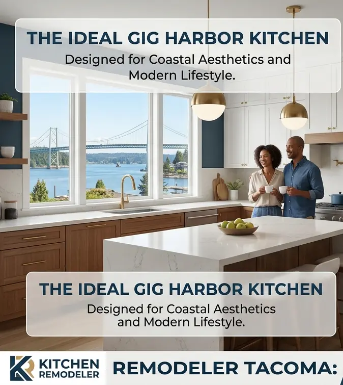Professional gig harbor kitchen renovation badge representing quality craftsmanship and expert home modeling services.