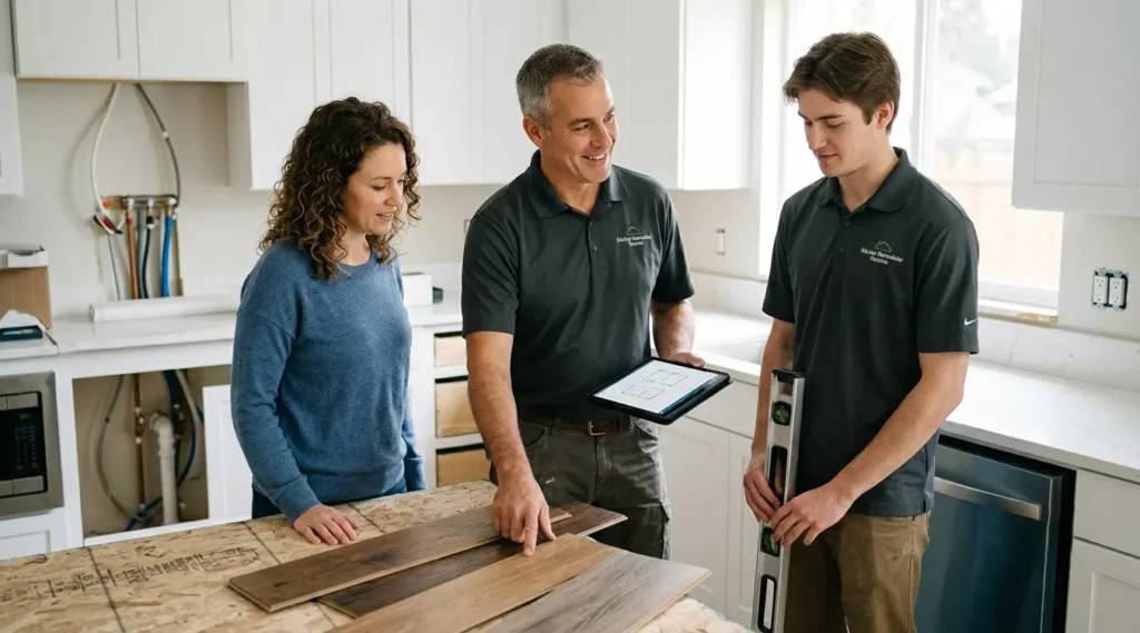 Kitchen Remodeler Tacoma team managing a high-quality home renovation project in a local Craftsman house.