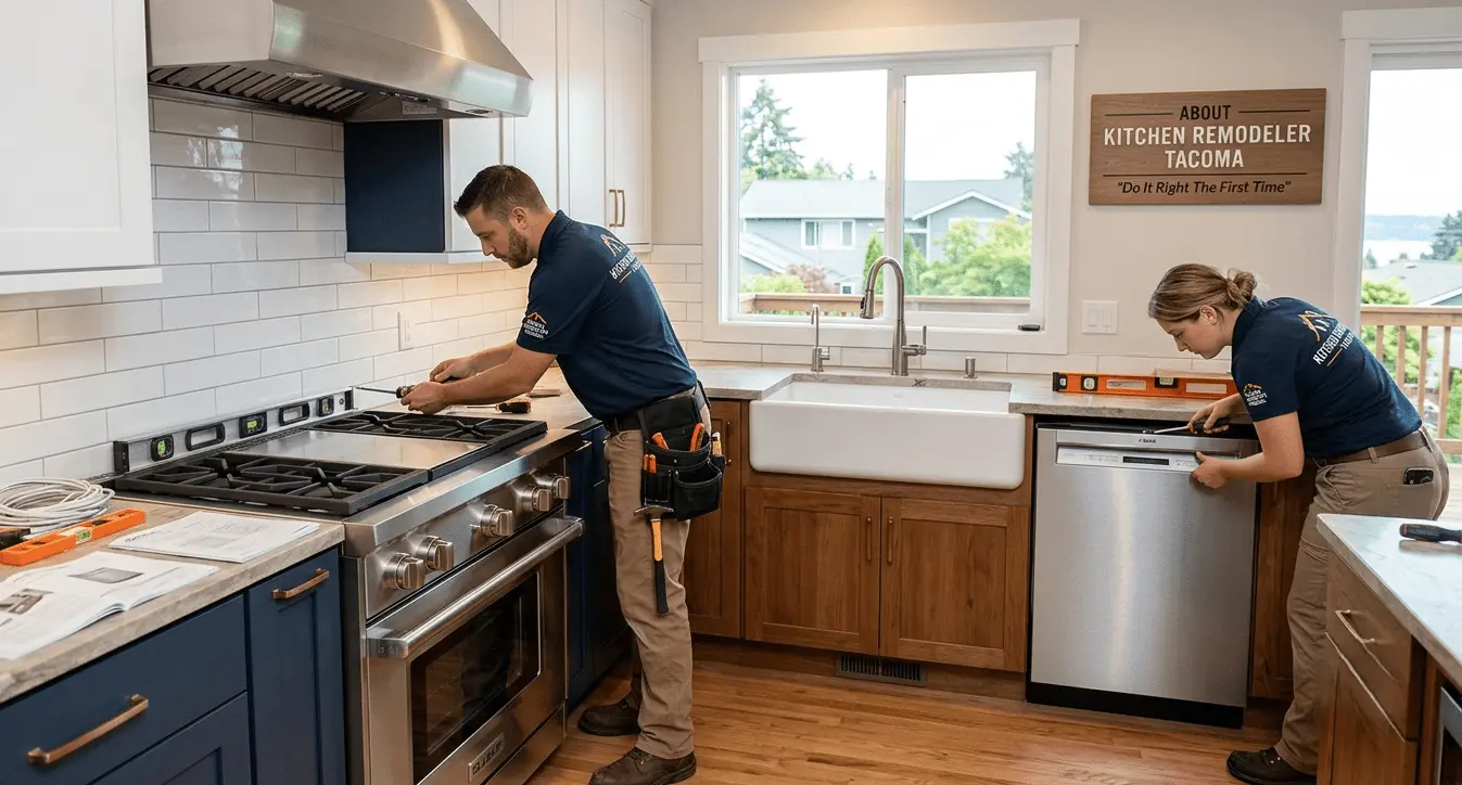 Licensed Kitchen Remodeler Tacoma team handling full kitchen renovation, electrical, plumbing, and appliance installations.Kitchen Appliances