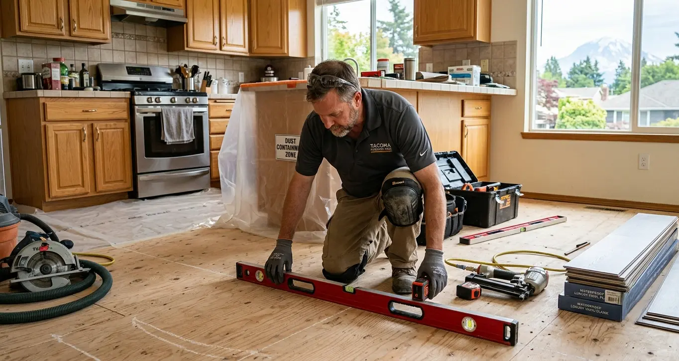 why choose us kitchen flooring project tacoma